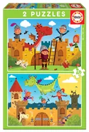 Puzzle - Educa 17151 """"""""2 X 48 Dragons and Knights puzzle - miniaturka - grafika 1