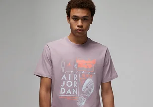 Nike Air Jordan Brand Graphic Crew 2 Tee Plum Fog - Koszulki męskie - miniaturka - grafika 1