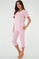 Piżamy damskie - Piżama Italian Fashion Elodia kr.r. sp.3/4 druk/róż pudrowy - miniaturka - grafika 1