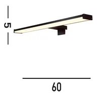 Lampy ścienne - Searchlight Oświetlenie lustra LED Kos, szerokość 60 cm, czarne aluminium IP44 - miniaturka - grafika 1