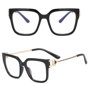 Damskie kwadratowe okulary zerówki do komputera BLUE LIGHT z flexami 25130 ze skazą - Okulary korekcyjne, oprawki, szkła - miniaturka - grafika 1