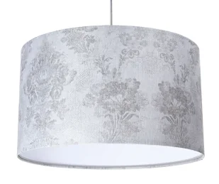 Srebrno-biała lampa wisząca z abażurem - S393 Pini - Lampy stojące - miniaturka - grafika 1