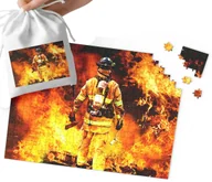 Puzzle - PUZZLE - STRAŻAK STRAŻ POŻARNA WZORY DLA CHŁOPCA 35el + WORECZEK - miniaturka - grafika 1