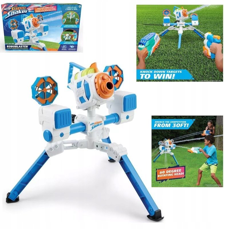 2 x NERF SUPER SOAKER minigun ARMATKA DZIAŁKO ZRASZACZ NA WODĘ 4 TRYBY ZABA