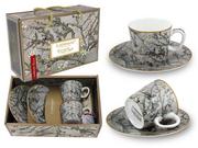 Kubki - Kpl. 2 filiżanek espresso - V. van Gogh, Kwitnący Migdałowiec, srebrny (CARMANI) - miniaturka - grafika 1