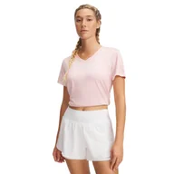 Koszulki i topy damskie - Damska Koszulka z krótkim rękawem UNDER ARMOUR TECH SSV- TWIST 1384227-647 – Różowy - miniaturka - grafika 1