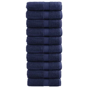 vidaXL Ręczniczki premium SOLUND, 10 szt., granatowe, 30x50 cm - Ręczniki - miniaturka - grafika 1
