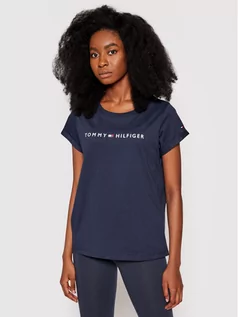 Koszulki i topy damskie - Tommy Hilfiger T-Shirt UW0UW01618 Granatowy Slim Fit - grafika 1