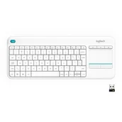 Klawiatury do laptopów - Logitech Wireless Touch Keyboard K400 Plus biała - miniaturka - grafika 1