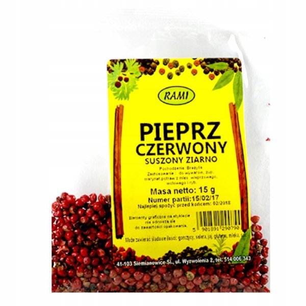 Pieprz czerwony ziarno 15g Rami