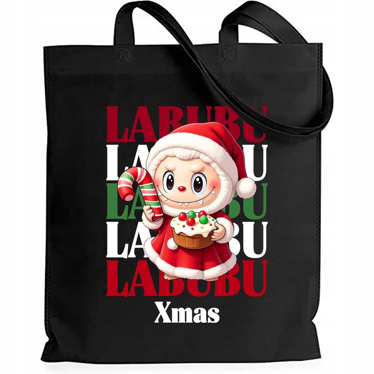 Torba Bawełna EKO Czarna Shopper XMAS Prezent Na Święta Mikołajki Wz