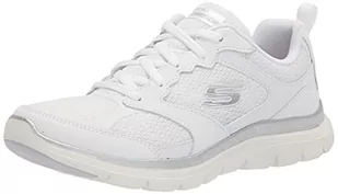 Skechers Damskie sneakersy Flex Appeal 4.0 Active Flow, Białe skórzane wykończenie z siatki, 41 EU - Sneakersy damskie - miniaturka - grafika 1