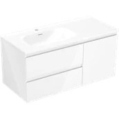 Szafki łazienkowe - Mexen Orio szafka łazienkowa 100 cm z umywalką Vela lewą, 2S, 1D, biała połysk - 91A13-10047-3-BBFFF00-W23L00 - miniaturka - grafika 1