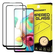 Szkła hartowane na telefon - Wozinsky zestaw 2x super wytrzymałe szkło hartowane Full Glue na cały ekran z ramką Case Friendly Samsung Galaxy A71 czarny - miniaturka - grafika 1