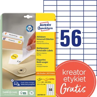 Etykiety papierowe 96x50,8mm białe AVERY ZWECKFORM ULTRA GRIP usuwalne 25+5ark 30 etykiet /L6027REV-25/ - Etykiety samoprzylepne i bloki etykiet - miniaturka - grafika 1