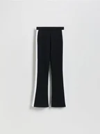 Spodnie i spodenki dla dziewczynek - Reserved - Spodnie flare z lampasami - czarny - miniaturka - grafika 1