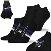 Skarpetki męskie - TOMMY HILFIGER Skarpety Męskie Stopki Bawełna Logo CZARNY 2 Pak Roz. 43/46 - miniaturka - grafika 1