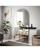 Lustra - Nowoczesne stojące lustro półowalne z półką - FRANK SHELF, Wymiary: 40x170 (wymiar półki 12x70) - miniaturka - grafika 1