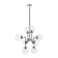 Lampy sufitowe - Zuma Line LAMPA industrialna RIANO P0454-08D-STAC wisząca OPRAWA szklane kule ZWIS molekuły balls chrom czarne przezroczyste P0454-08D-STAC - miniaturka - grafika 1