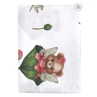 Pieluchy - Ega Kids Pieluszka Kocyk Otulacz Muślinowy 120x120 cm Miś Na Kwiatku - miniaturka - grafika 1
