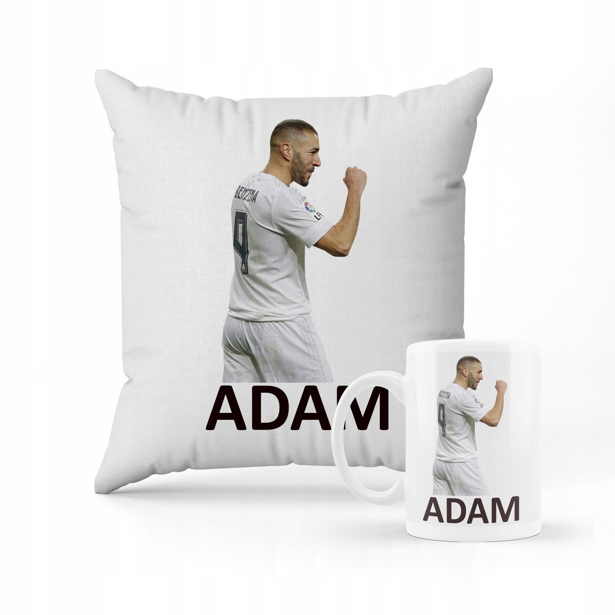 ZESTAW KUBEK + PODUSZKA Karim Benzema Real Madryt