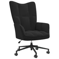 Fotele - vidaXL Fotel, czarny, obity aksamitem - miniaturka - grafika 1
