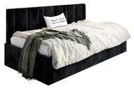 Łóżka - Czarne tapicerowane łóżko leżanka W3-W43 - miniaturka - grafika 1
