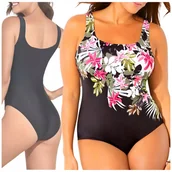 Stroje kąpielowe - KWIATOWY STRÓJ KOSTIUM KĄPIELOWY JEDNOCZĘŚCIOWY PLUS SIZE WYSZCZUPLAJĄCY XL - miniaturka - grafika 1
