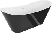 Wanny - Mexen Celia wanna wolnostojąca 170 x 75 cm, biała/czarna, przelew biały - 52331707575-20 - miniaturka - grafika 1