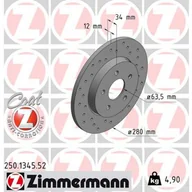 Tarcze hamulcowe - Tarcza hamulcowa ZIMMERMANN 250.1345.52 - miniaturka - grafika 1