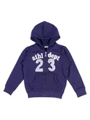 Bluzy dla chłopców - Chłopięca bluza z kapturem granatowa Olimpias r.68 - miniaturka - grafika 1