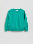 Kurtki i płaszcze dla chłopców - Reserved - Bawełniana bluza oversize - zielony - miniaturka - grafika 1