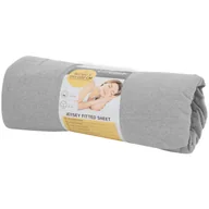 Prześcieradła - Prześcieradło z dżerseju Comfibeds 90/100 x 190/200 cm jasno szary z gumką - miniaturka - grafika 1