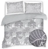 Pościel - Pościel Satynowa 160X200 Szara W Kwiaty 20533 - miniaturka - grafika 1