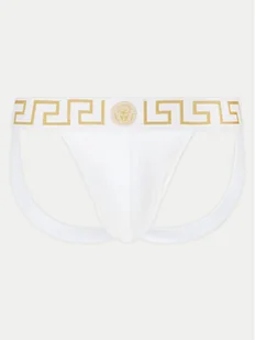 Versace Slipy Jock Strap AUU01017 1A10011 Biały - Majtki męskie - miniaturka - grafika 1