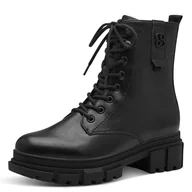 Botki damskie - s.Oliver Damskie sztyblety Lace Boot Flat 5-25214-41, czarny, 38 EU - miniaturka - grafika 1