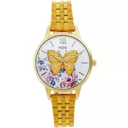 Zegarki damskie - Złoty damski zegarek z motylem PACIFIC X6181-08 - miniaturka - grafika 1