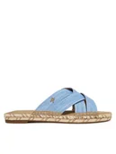 Espadryle damskie - Tommy Hilfiger Espadryle Chambray Espadrille Mule FW0FW08501 Niebieski - miniaturka - grafika 1