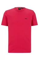 Koszulki męskie - BOSS Męski t-shirt Tee Curved z bawełny organicznej z łukowatym logo, różowy, XL, Rosa, XL - miniaturka - grafika 1