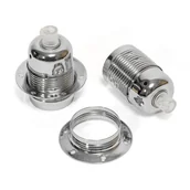 Oprawy, klosze i abażury - Metalowa oprawka żarówki z gwintem E27 w kolorze chromu z pierścieniem Kolorowe Kable - miniaturka - grafika 1