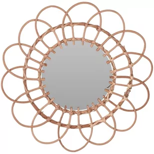 Home Styling Collection Lustro wiklinowe plecione BOHO w wiklinowej ramie okrągłe 49 cm 569026 - Lustra - miniaturka - grafika 1