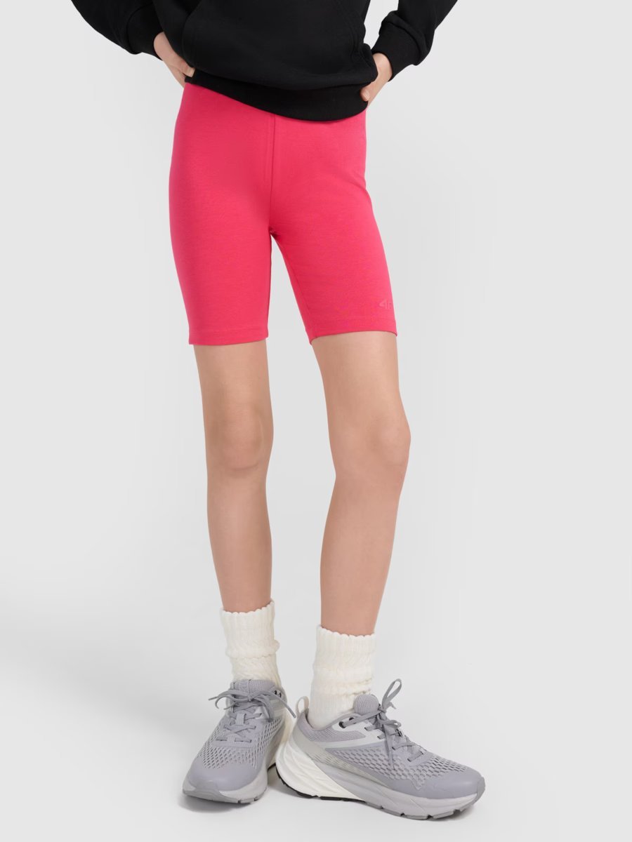 4F Legginsy kolarki dzianinowe dziewczęce 4FJWSS25TSTIF014-55S Różowy Roz. 134