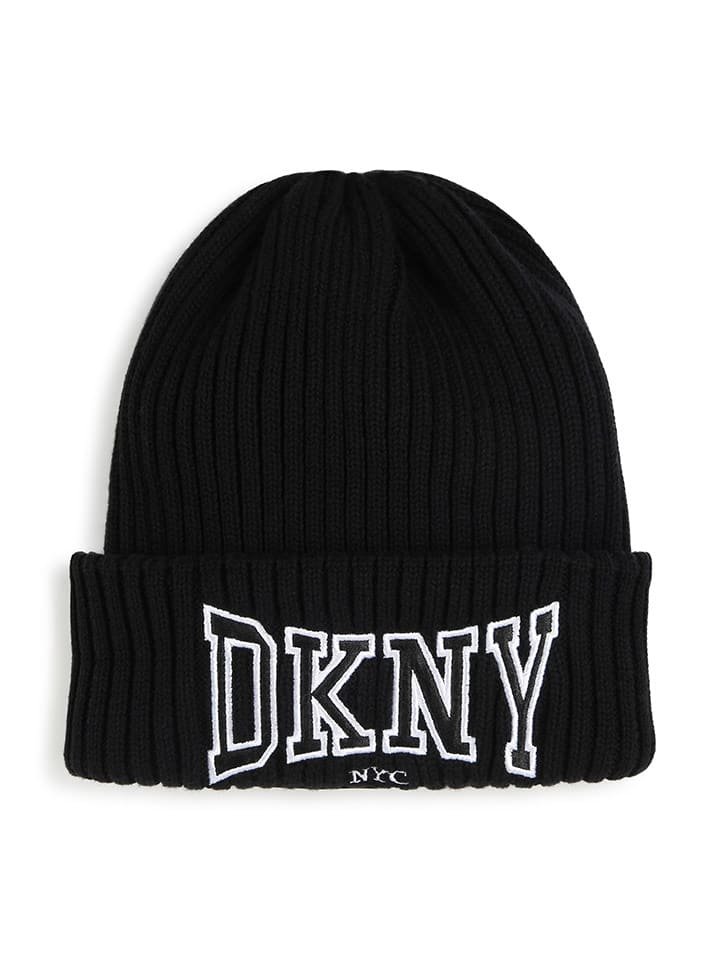 DKNY Czapka dzianinowa w kolorze czarnym