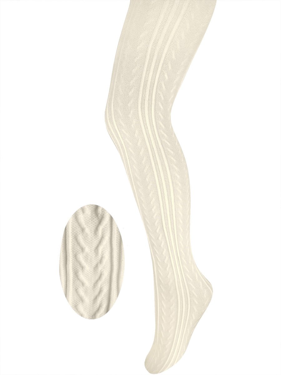 Dziewczęce rajstopy z microfibry 3-d jodełka ecru Milusie r.152/158