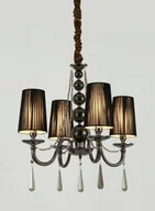 Lampy sufitowe - Lumina Deco Deco KLASYCZNY ŻYRANDOL KRYSZTAŁOWY CZARNY FABIONE W4 - miniaturka - grafika 1