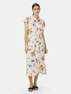 YAS Sukienka koszulowa Asina 26034003 Écru Regular Fit - Sukienki - miniaturka - grafika 1