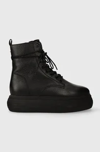 Steve Madden botki skórzane Hero damskie kolor czarny na platformie lekko ocieplone SM19000076 - Botki damskie - miniaturka - grafika 1
