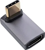 Adaptery i przejściówki - InLine® USB4 Adapter, USB-C Stecker/Buchse oben/unten gewinkelt, Aluminium, grau - miniaturka - grafika 1