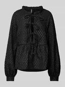 Bluzki damskie - Bluzka o kroju relaxed fit z fakturowanym wzorem ‘NIBE’ - miniaturka - grafika 1