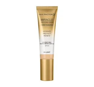 Max Factor Max Factor - MIRACLE SECOND SKIN - HYBRID FOUNDATION - Podkład nawilżający z filtrem SPF20 - 30 ml - 03 - LIGHT - Podkłady do twarzy - miniaturka - grafika 1